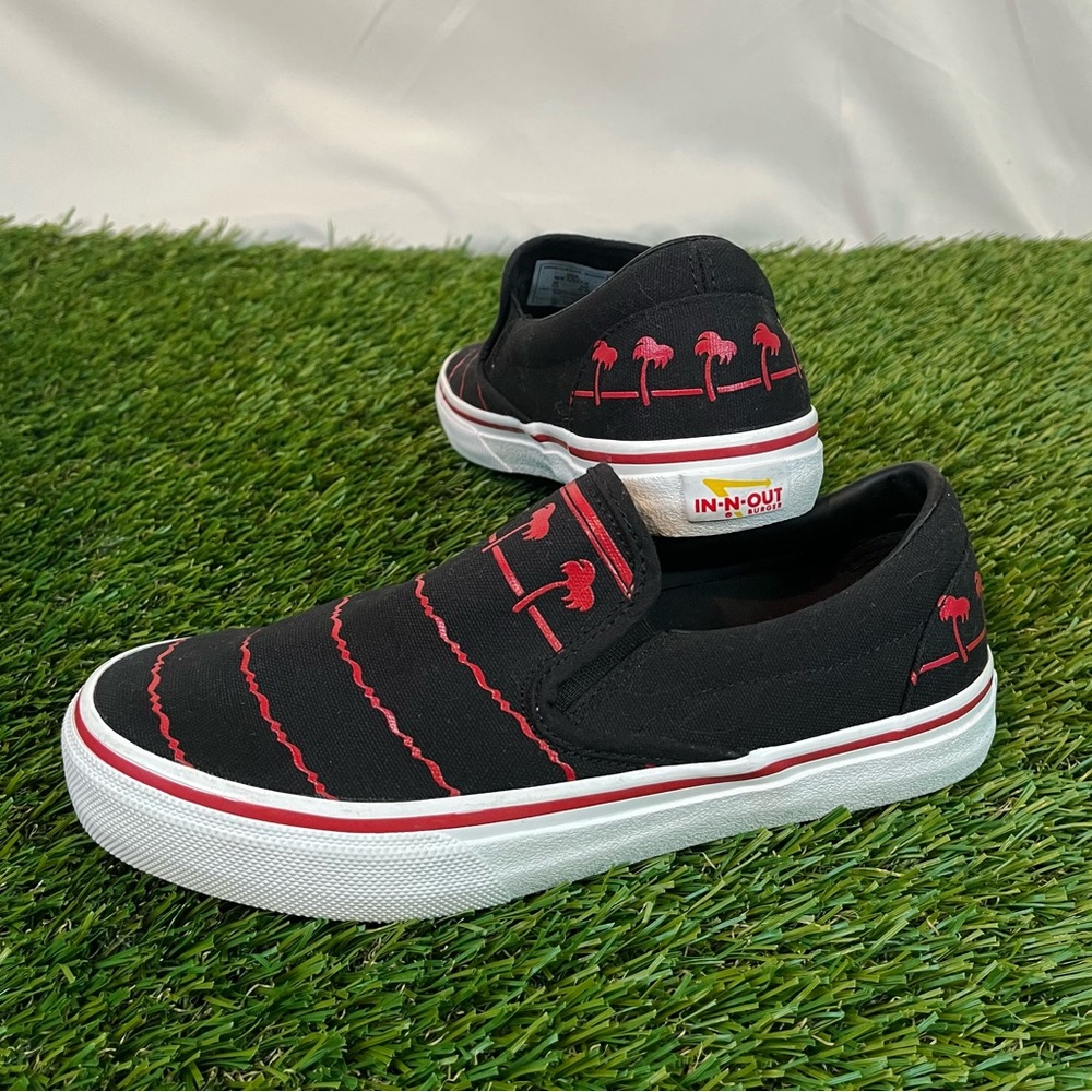 LTD Rare In-N-Out Black and Red Drink Cup Shoes/ Pray Hard Pattern Womens 8.5 - Picture 1 of 9
